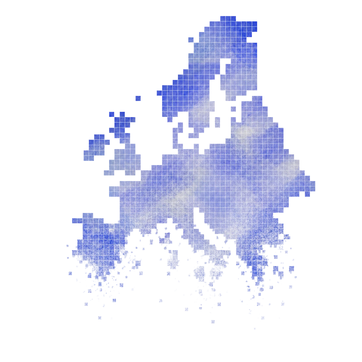 Composite illustration: the Europe map mosaic centred inside the twelve EU stars.